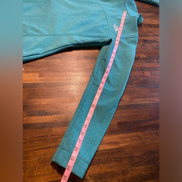 The North Face Softshell Full Zip Jacket Womens XS Mock Neck Teal Blue - Picture 8 of 9